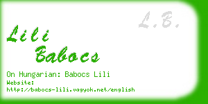 lili babocs business card